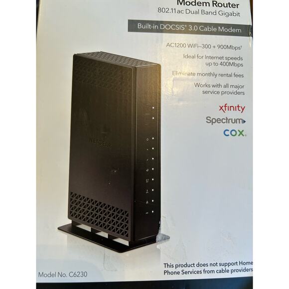 NETGEAR C6230 Cable Modem with Built-in WiFi Router Dual-Band AC1200 Beamforming - Picture 10 of 12